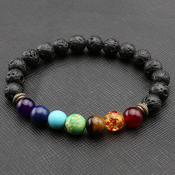 Chakra Energie-Armband mit Lavasteinen
